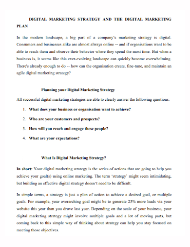 digital marketing strategy plan