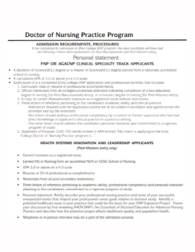 FREE 6 Nurse Practitioner Personal Statement Samples School 