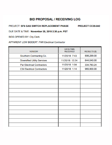 electrical contractor bid proposal