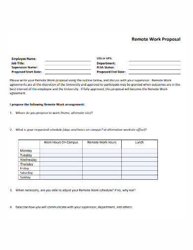employee remote work proposal