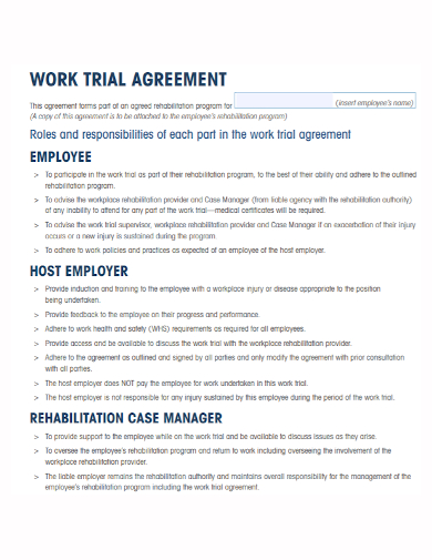 employee work trial agreement