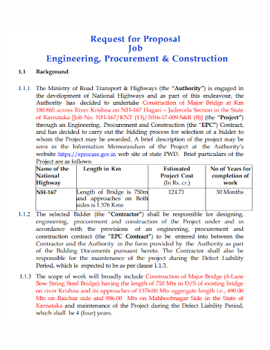 engineering construction job proposal