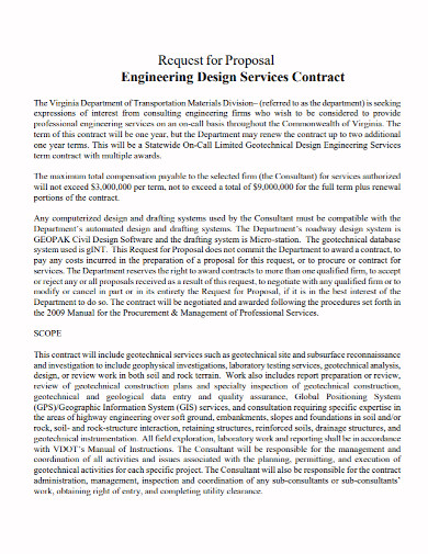 engineering design contract proposal