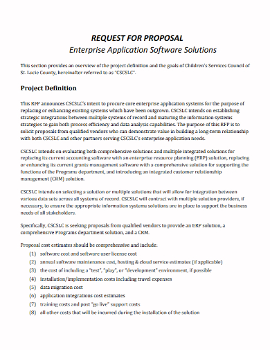 enterprise application software proposal