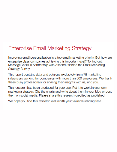 enterprise email marketing strategy
