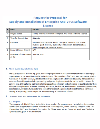 enterprise software license proposal