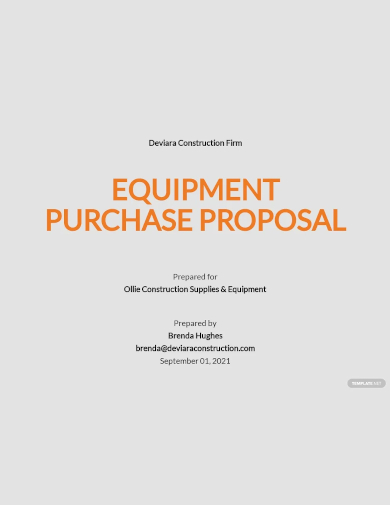equipment purchase proposal template