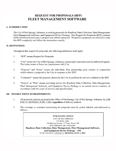 fleet management software proposal