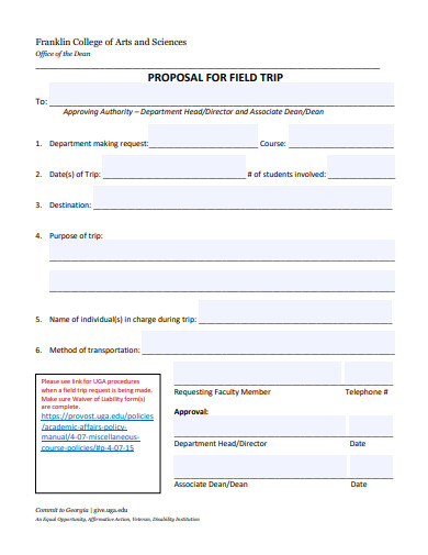 formal field trip proposal