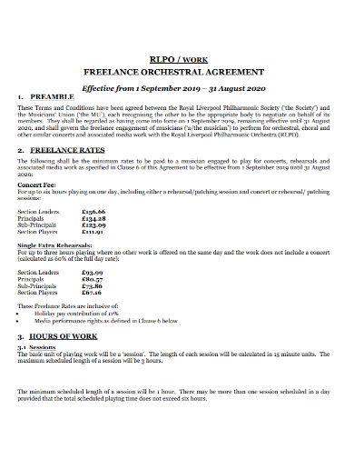 freelance orchestral work agreement