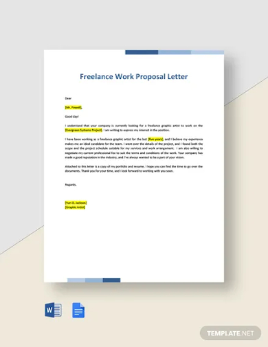 freelance work proposal letter template