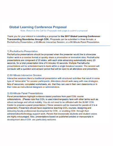 global conference presentation proposal