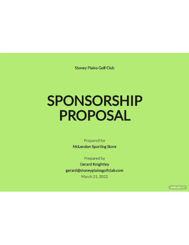 golf sponsorship proposal