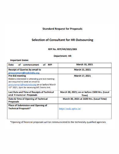 hr consultant outsourcing proposal