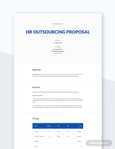 hr outsourcing proposal template