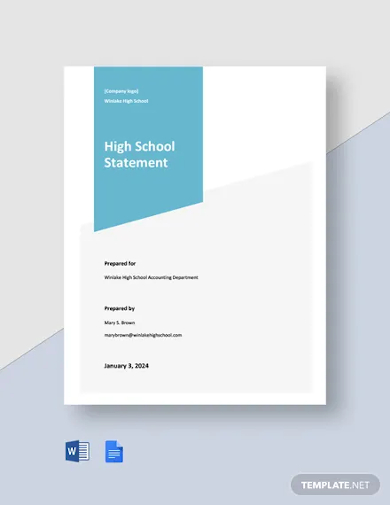 high school statement template