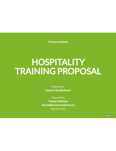 hospitality training proposal