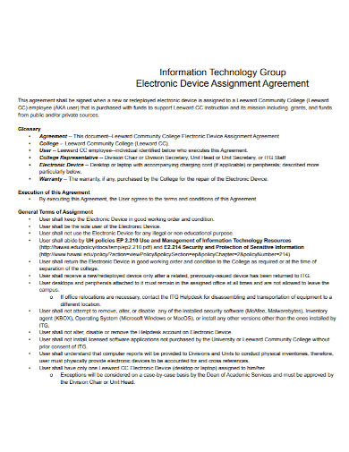 information technology assignment agreement