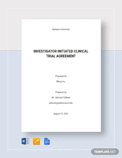 investigator initiated clinical trial agreement template