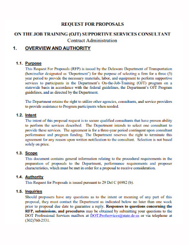 job training contract services proposal