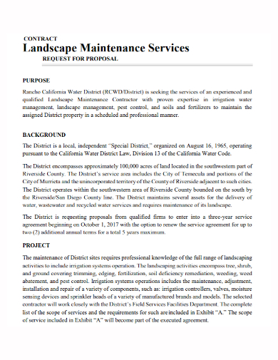 landscape contract services proposal