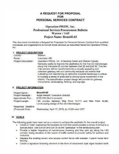 landscape personal services contract proposal