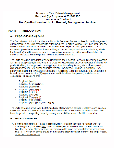 landscape property management contract proposal
