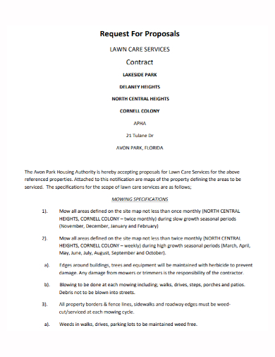 lawn care services contract proposal