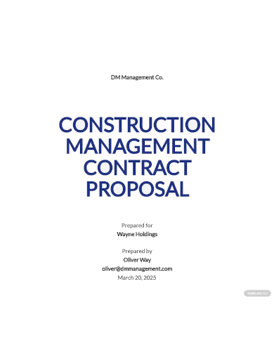 management contract proposal template