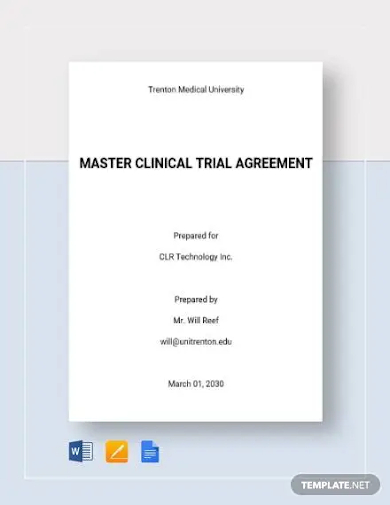 master clinical trial agreement template