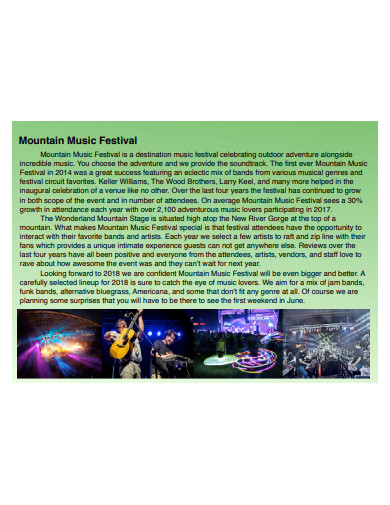 music festival concert proposal