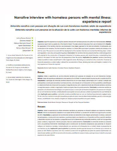 narrative interview experience report