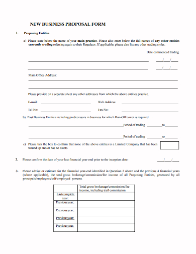 new business proposal form