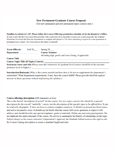 new graduate course proposal