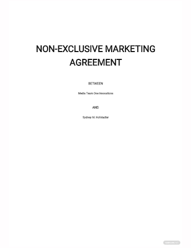 non exclusive marketing agreement template