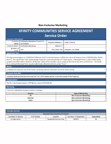 non exclusive marketing service agreement