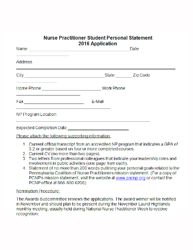 nurse practitioner student personal statement