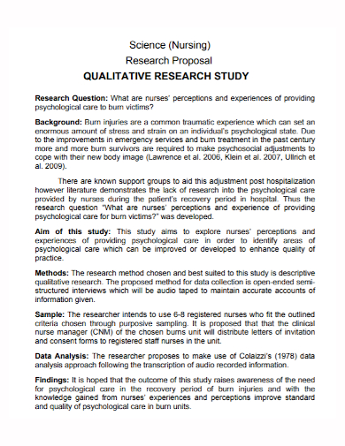 sample nursing research proposal