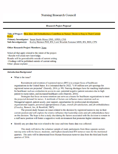 research proposal ideas nursing