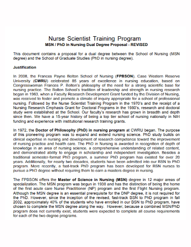 nursing training program proposal