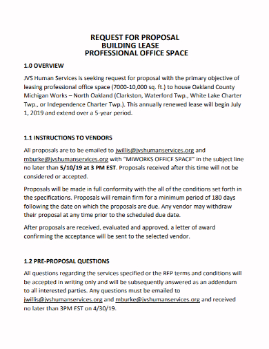 office building lease proposal