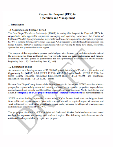operation management contract proposal