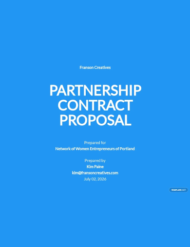 partnership contract proposal template