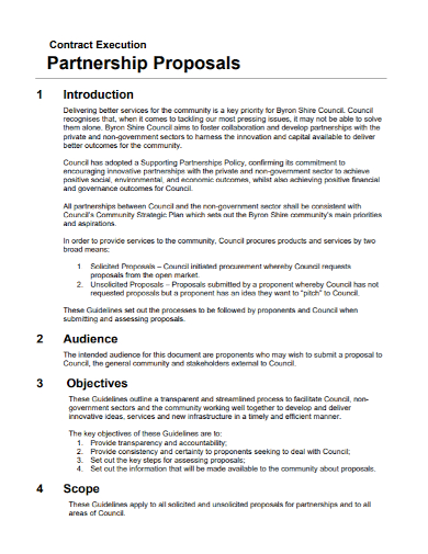 partnership execution contract proposal