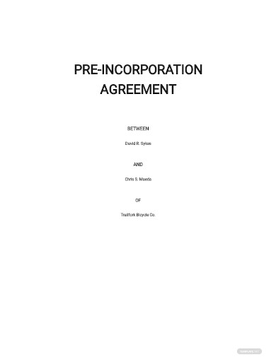 pre incorporation agreement