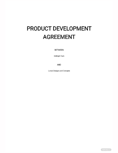 product development agreement template