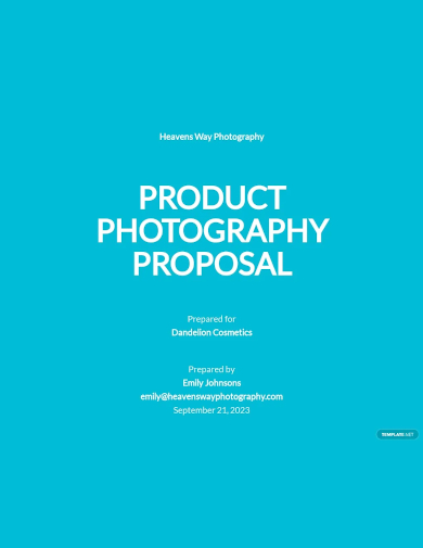 product photography proposal template
