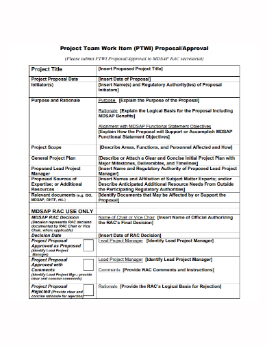 project team work proposal