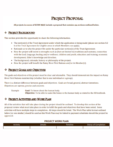 project work plan proposal