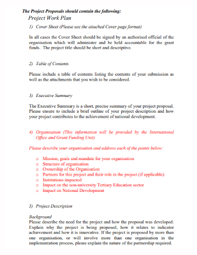 project work proposal format